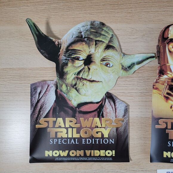 Vtg 90s Star Wars Trilogy Special Edition Movie Promo Video Store Topper Display - Picture 2 of 15